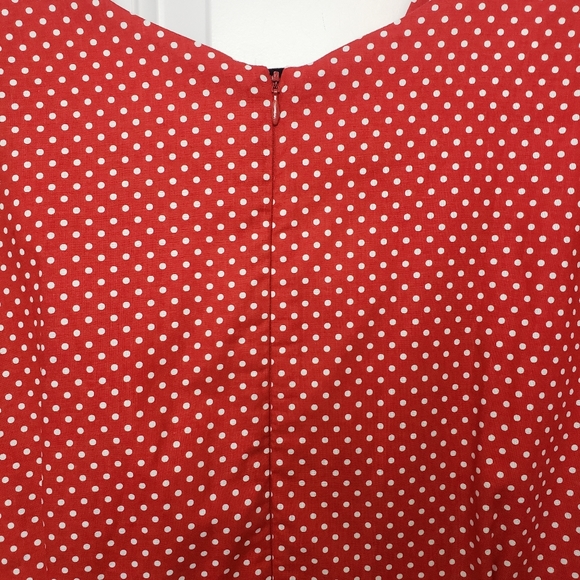 Cherry Velvet Red dress with tiny polka dots Plus - Picture 9 of 11